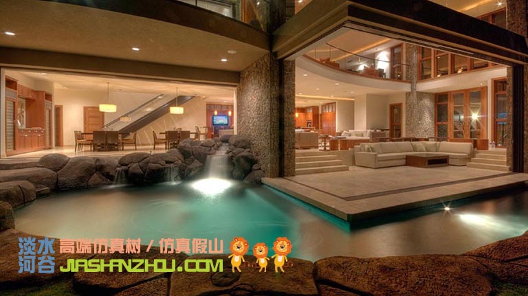 北京圣园工程将时尚美学与有机风格融为一体的水泥假山作品