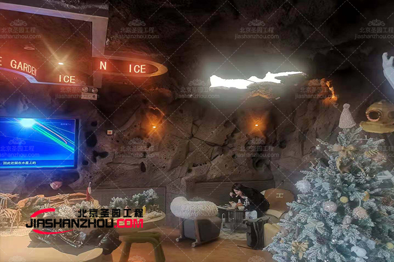 开放式设计的现代人工别墅洞穴餐厅风格