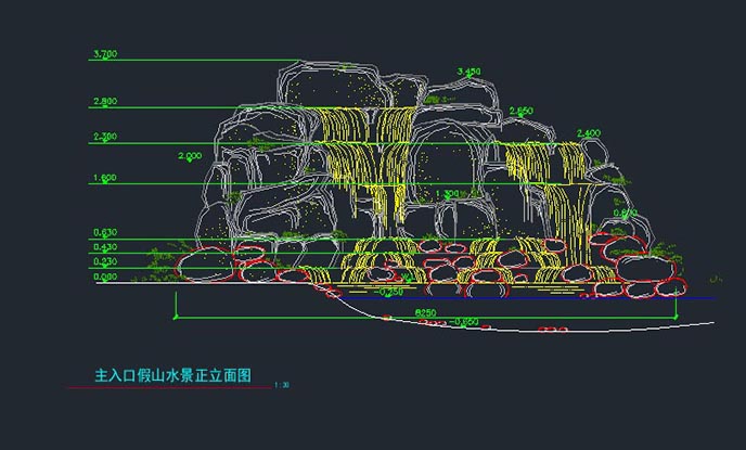 塑石假山施工图免费下载-北京淡水河谷