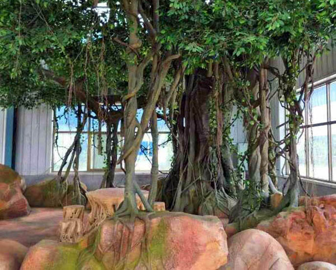 水泥假山假树