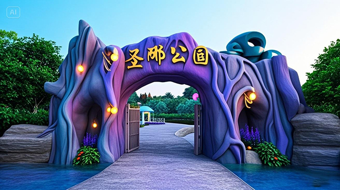 仿真树大门