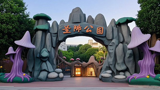 仿真假山大门