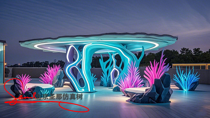 水泥仿木凉亭