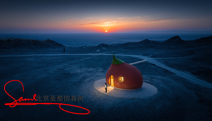 水泥仿木凉亭