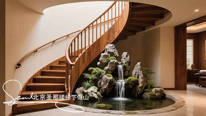 楼梯假山
