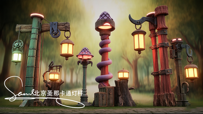 卡通灯杆