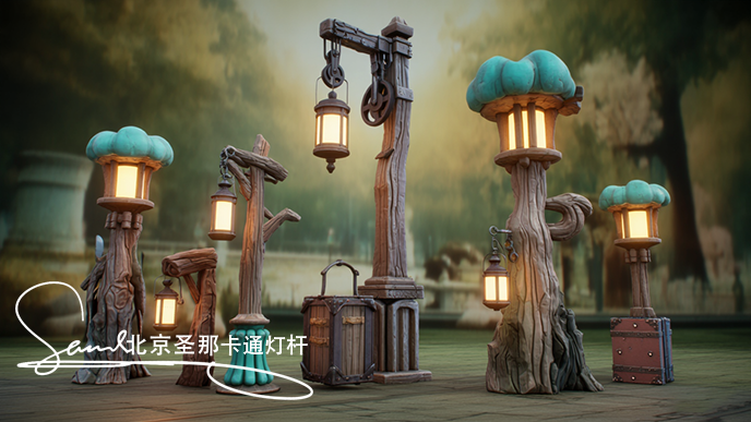 卡通灯杆