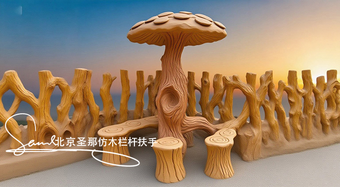 jimeng-2025-06-25-1177-正在施工制作的旅游区楼梯室外安全围栏设计制作过程，美工正在施工制作，先用钢筋焊接....jpeg