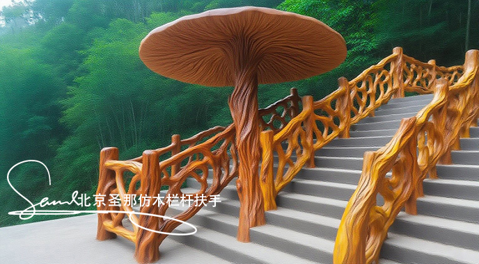 jimeng-2025-06-25-1421-正在施工制作的旅游区楼梯室外安全围栏设计制作过程，美工正在施工制作，先用钢筋焊接....jpeg