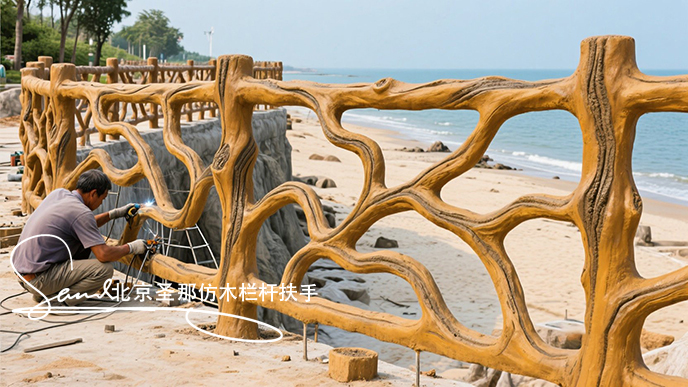 jimeng-2025-06-25-8661-正在施工制作的安全围栏设计，线条流畅自然，给人柔和灵动之感。为空间增添活泼与艺术....jpeg
