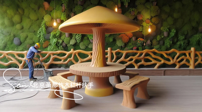 jimeng-2025-06-25-5533-正在施工制作的旅游区楼梯室外安全围栏设计制作过程，美工正在施工制作，先用钢筋焊接....jpeg