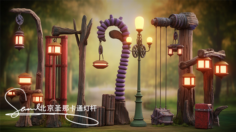 水泥仿木灯杆