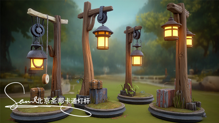水泥仿木灯杆