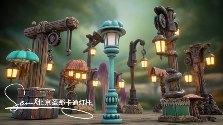 卡通灯杆