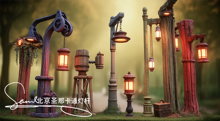 水泥仿木灯杆