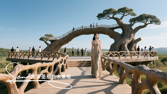 水泥仿木观光台