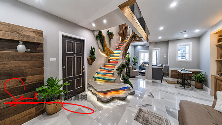 水泥仿木楼梯.jpg 水泥仿木楼梯