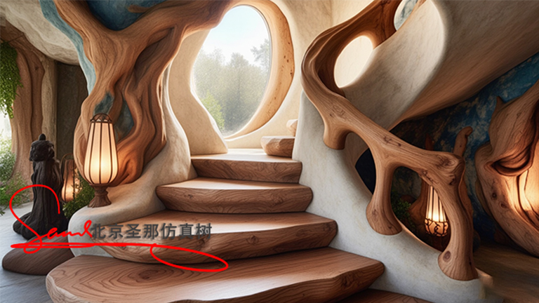 水泥仿木楼梯.jpg 水泥仿木楼梯