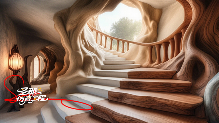 水泥仿木楼梯.jpg 水泥仿木楼梯