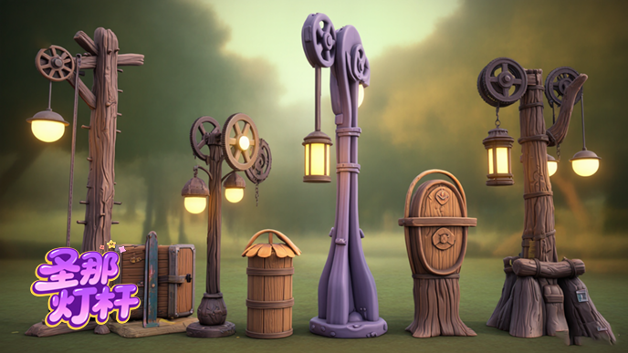 卡通灯杆