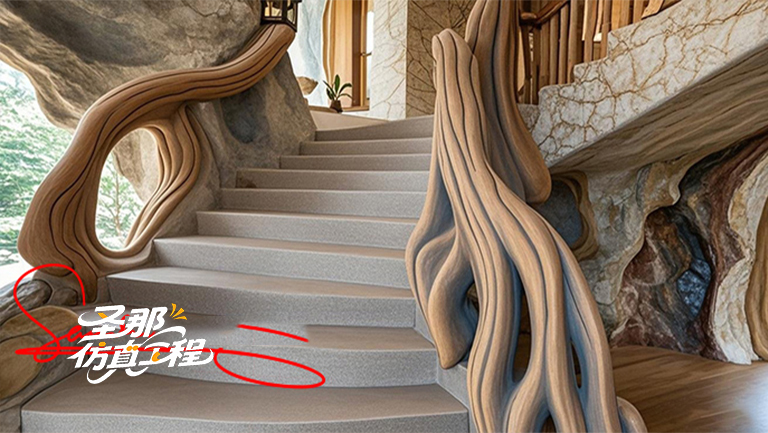 水泥仿木楼梯.jpg 水泥仿木楼梯