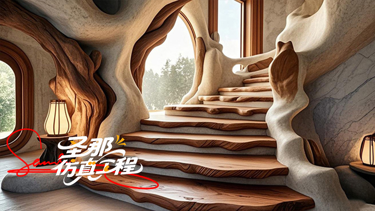 水泥仿木楼梯.jpg 水泥仿木楼梯