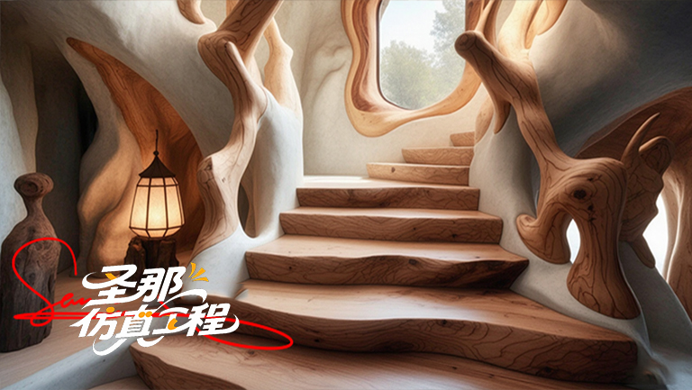 水泥仿木楼梯.jpg 水泥仿木楼梯