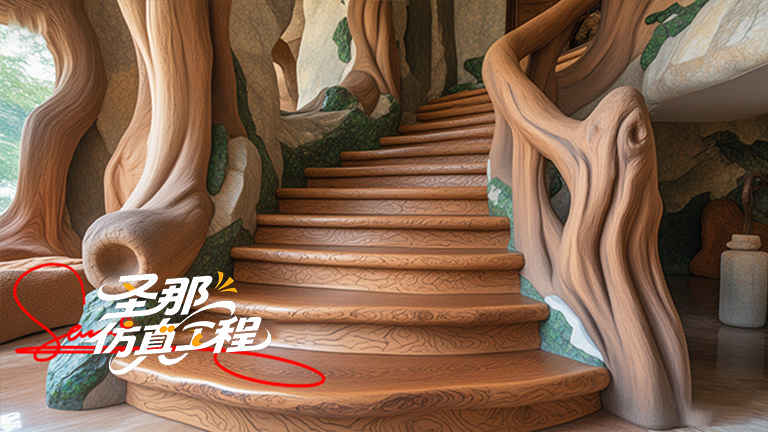 水泥仿木楼梯.jpg 水泥仿木楼梯