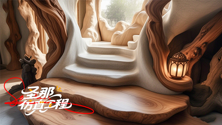 水泥仿木楼梯